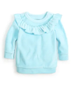 First Impressions Baby Girls Velour Ruffle Sweatshirt