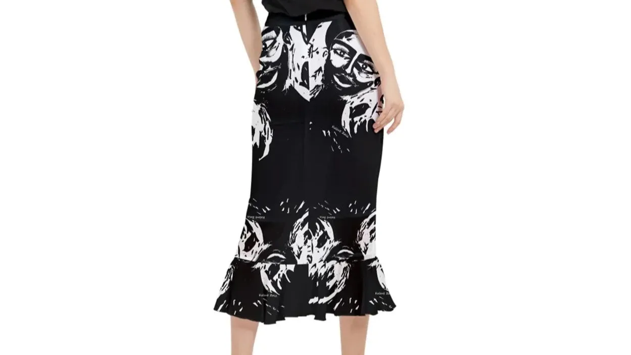 Fishtail Chiffon Skirt