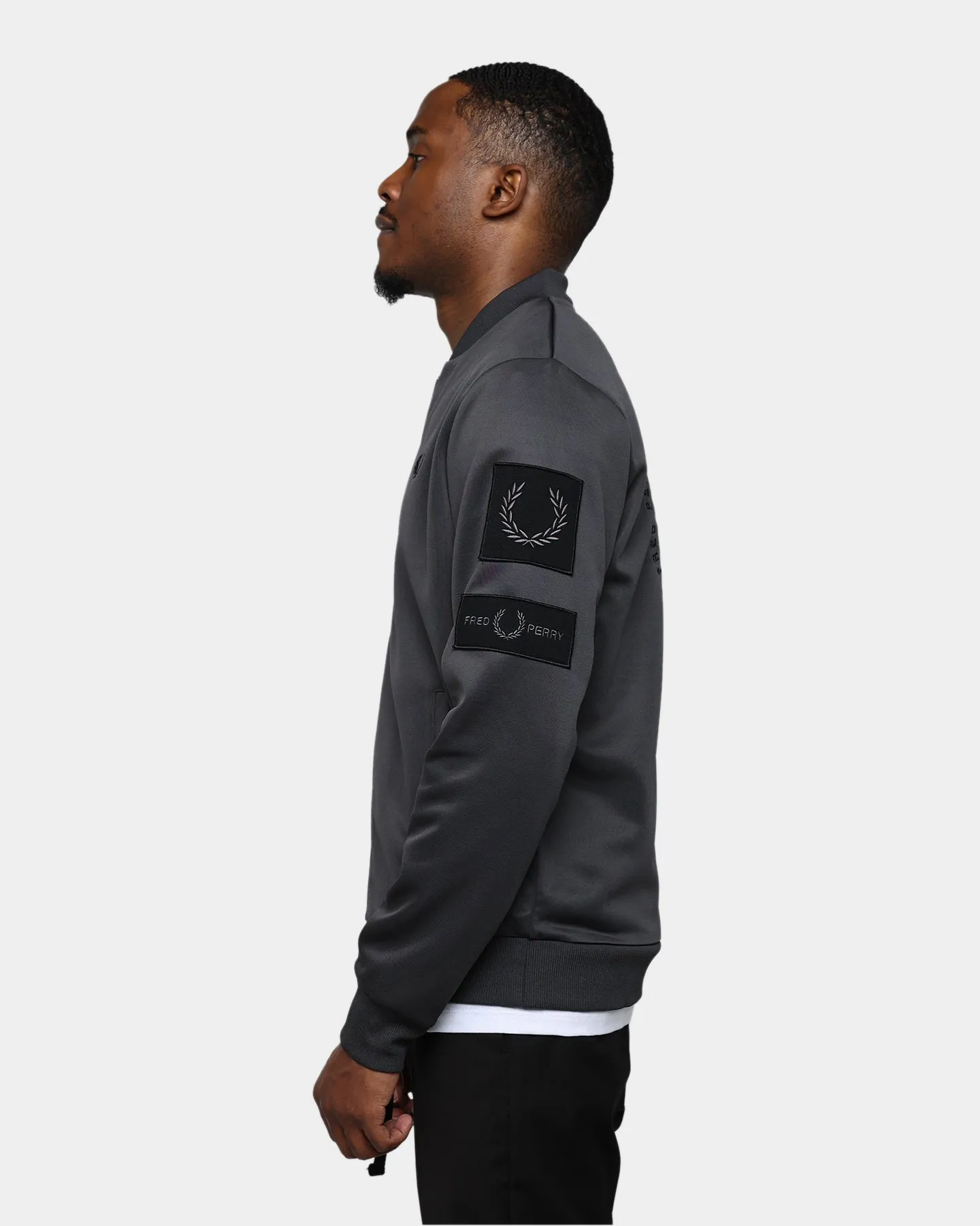 Fred Perry Branded Track Jacket Gunmetal