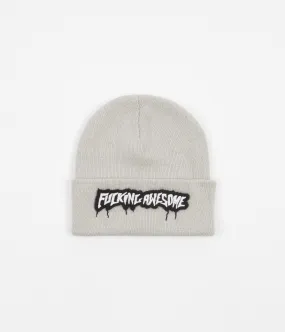Fucking Awesome Velcro Stamp Cuff Beanie - Grey