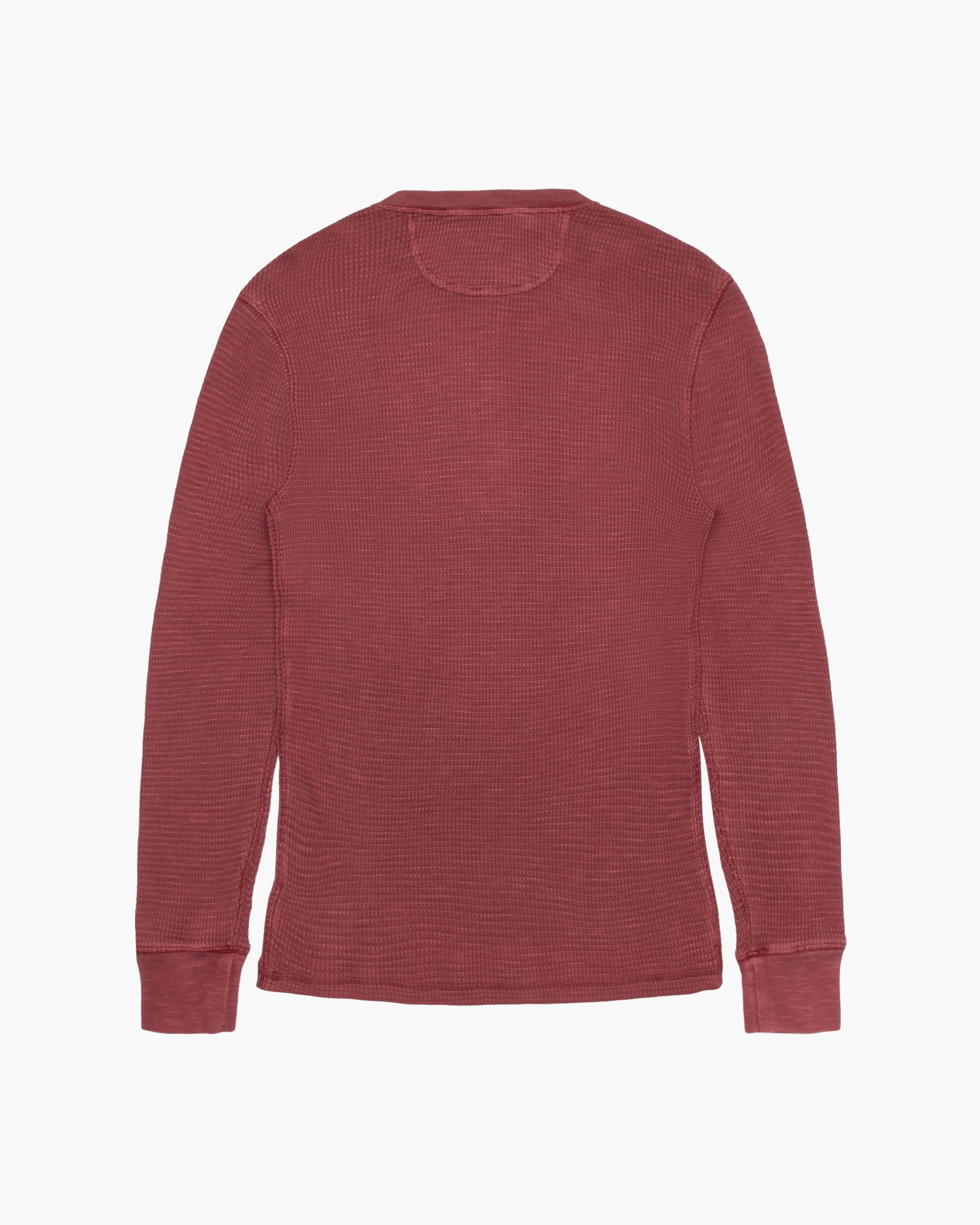 Garment-Dyed Waffle-Knit Henley Shirt