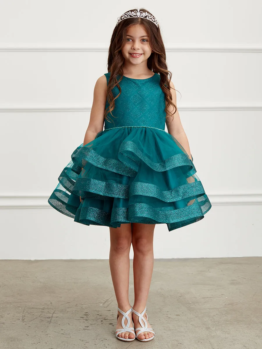 Girl Dress with Glitter Bodice and Ruffles by TIPTOP KIDS - AS5829
