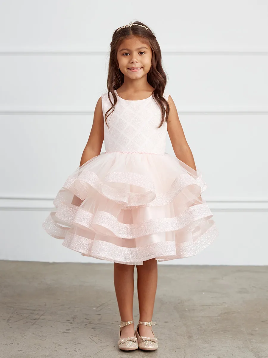 Girl Dress with Glitter Bodice and Ruffles by TIPTOP KIDS - AS5829