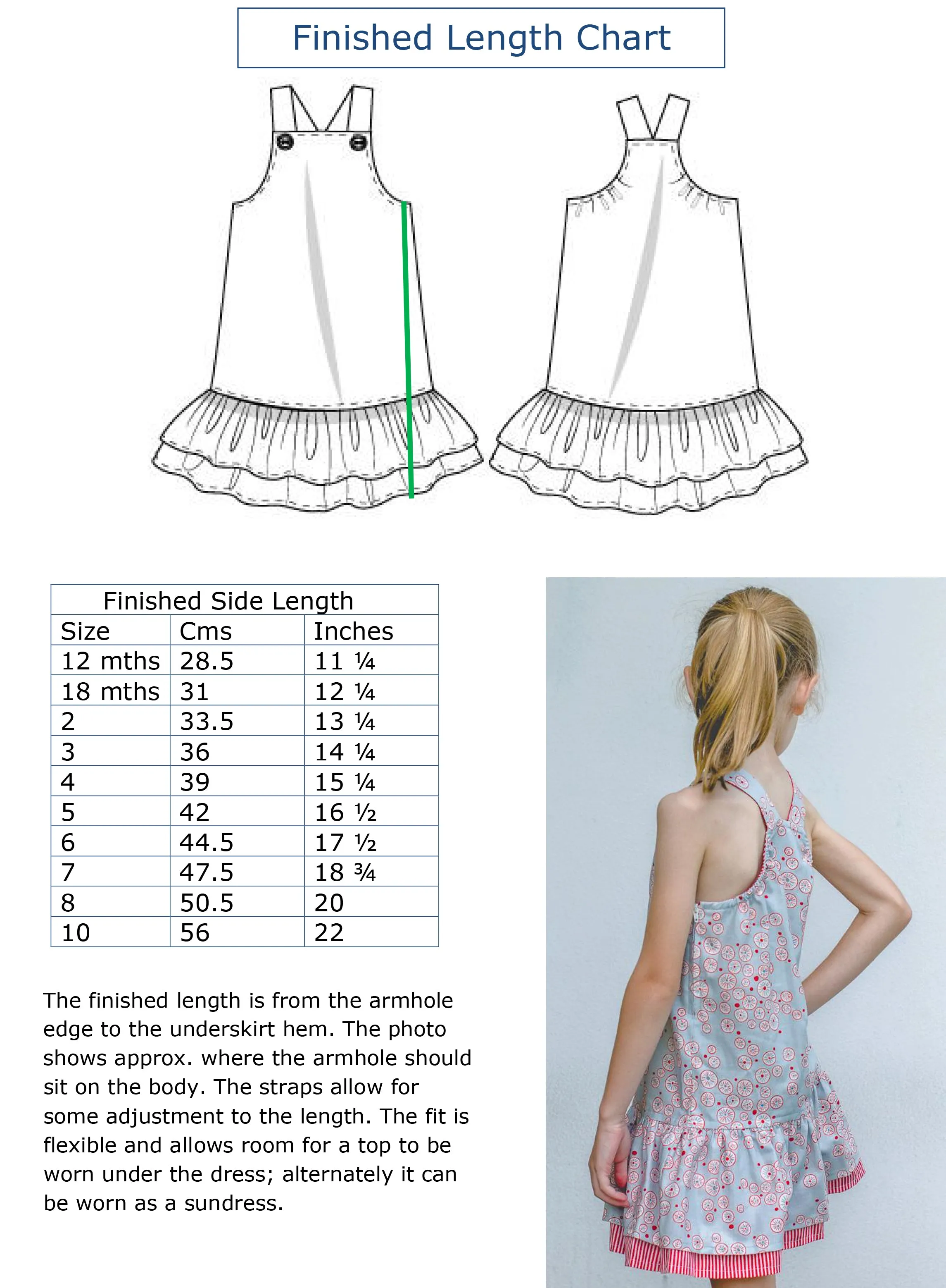 Girl's dress pattern  LUCY LOU sizes 1 to 10 years jumper dress or sundress pdf pattern