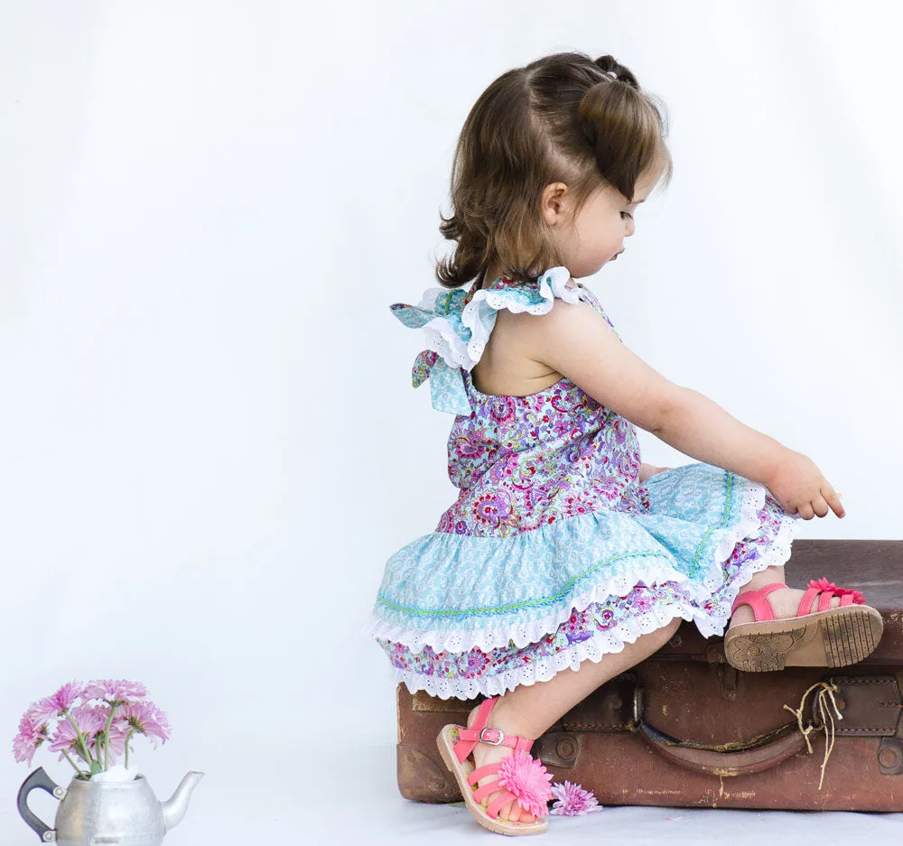 Girl's dress pattern  LUCY LOU sizes 1 to 10 years jumper dress or sundress pdf pattern