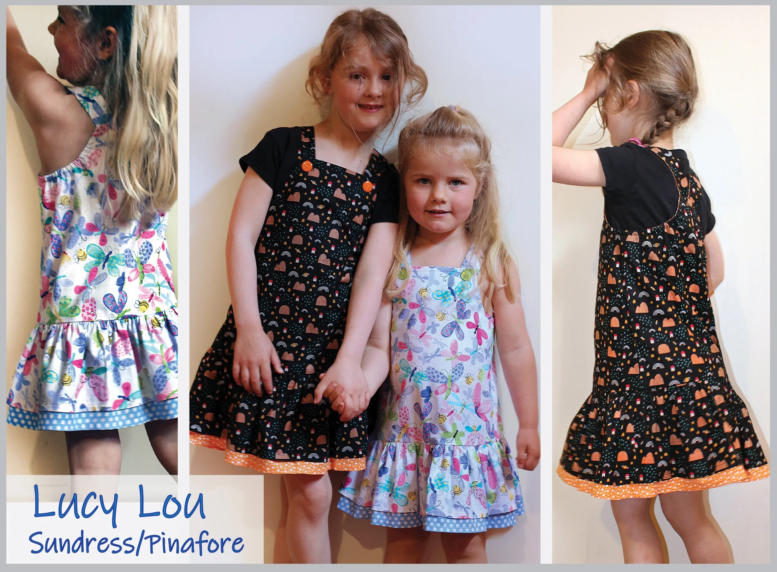 Girl's dress pattern  LUCY LOU sizes 1 to 10 years jumper dress or sundress pdf pattern