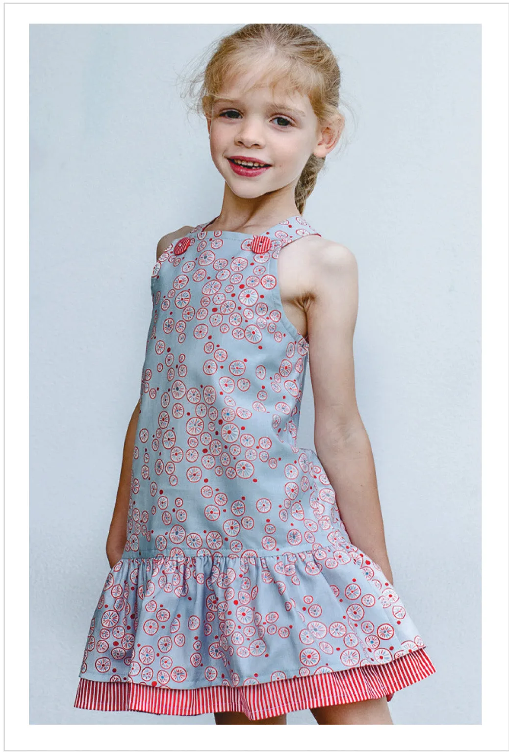 Girl's dress pattern  LUCY LOU sizes 1 to 10 years jumper dress or sundress pdf pattern