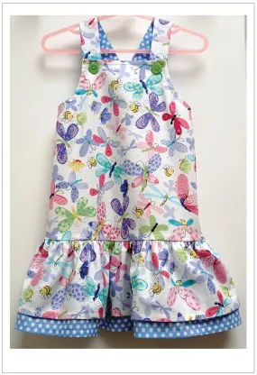 Girl's dress pattern  LUCY LOU sizes 1 to 10 years jumper dress or sundress pdf pattern