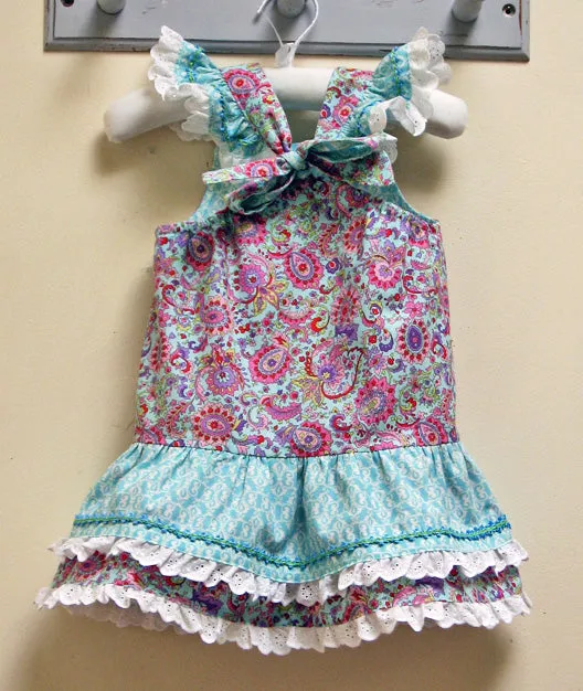 Girl's dress pattern  LUCY LOU sizes 1 to 10 years jumper dress or sundress pdf pattern