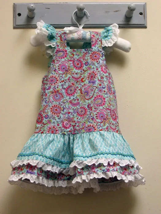 Girl's dress pattern  LUCY LOU sizes 1 to 10 years jumper dress or sundress pdf pattern