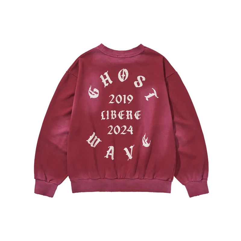 GOTHIC LOGO CREWNECK SWEAT / BURGUNDY