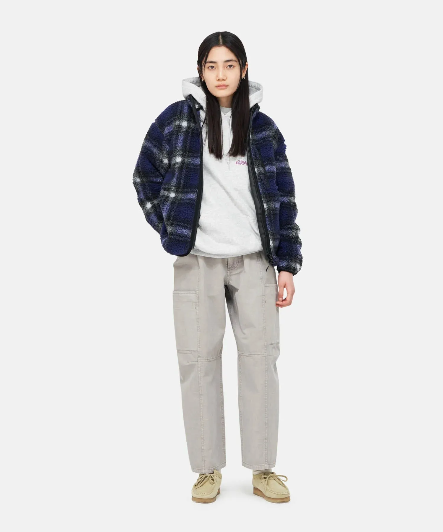 Gramicci Purple Shadow Plaid Sherpa Jacket