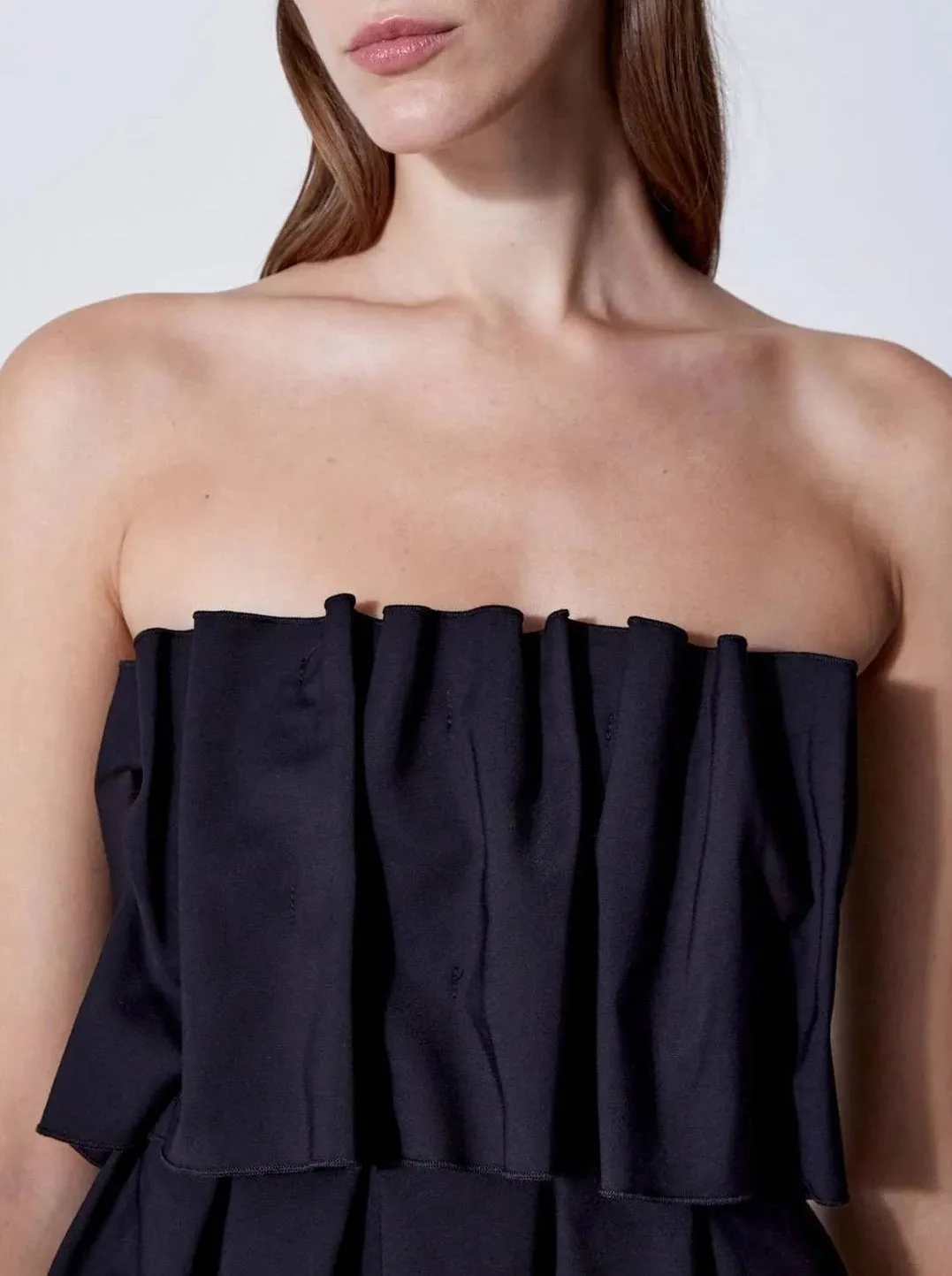GRANADA SCULPTED TUBE TOP | BLACK