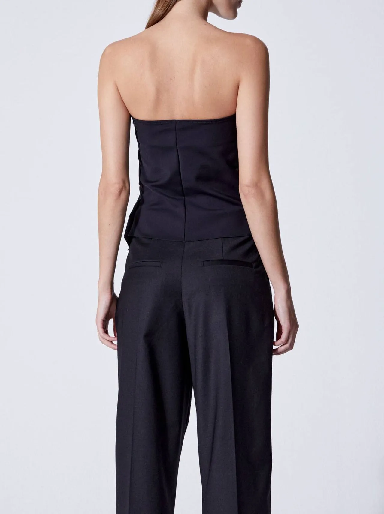 GRANADA SCULPTED TUBE TOP | BLACK