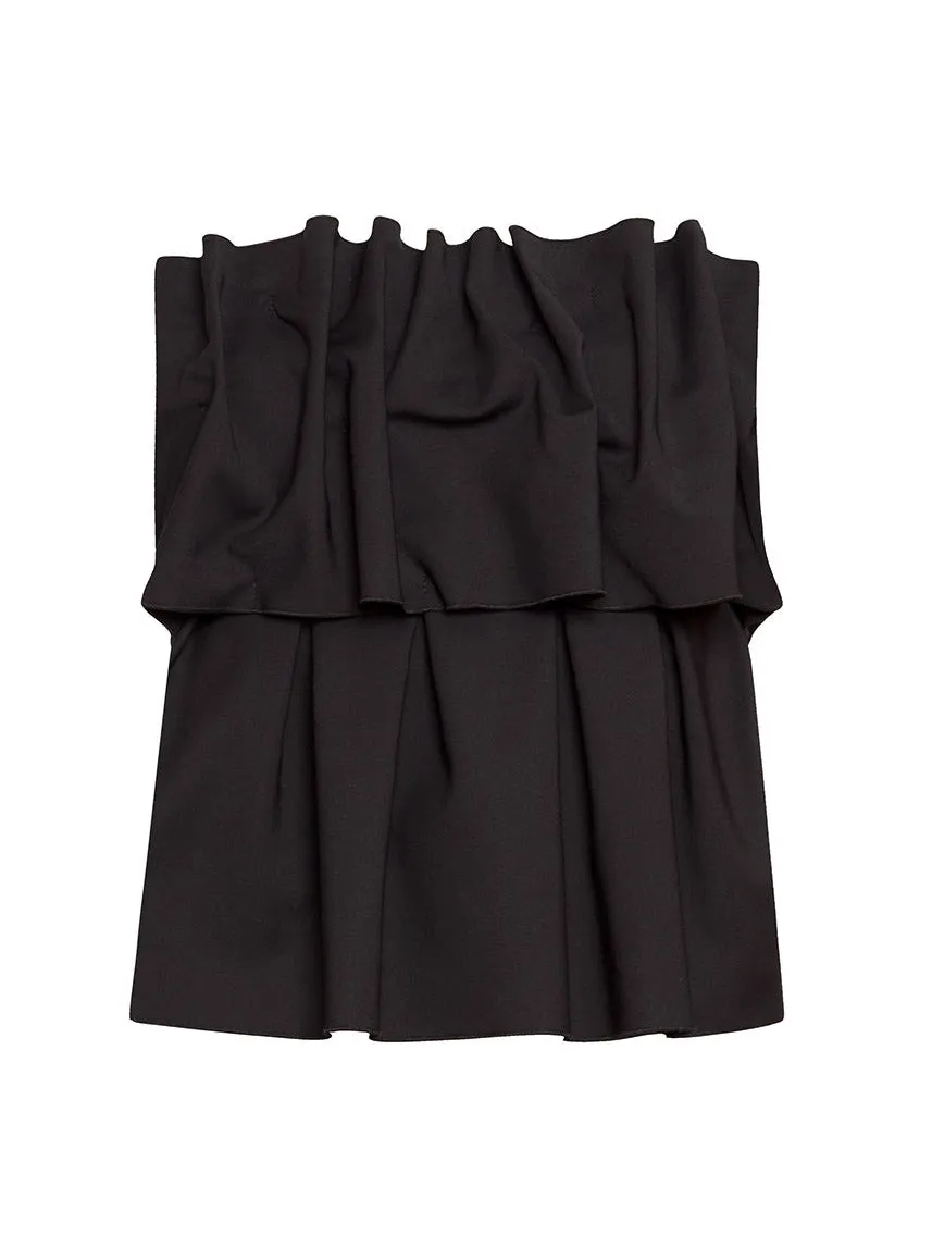GRANADA SCULPTED TUBE TOP | BLACK
