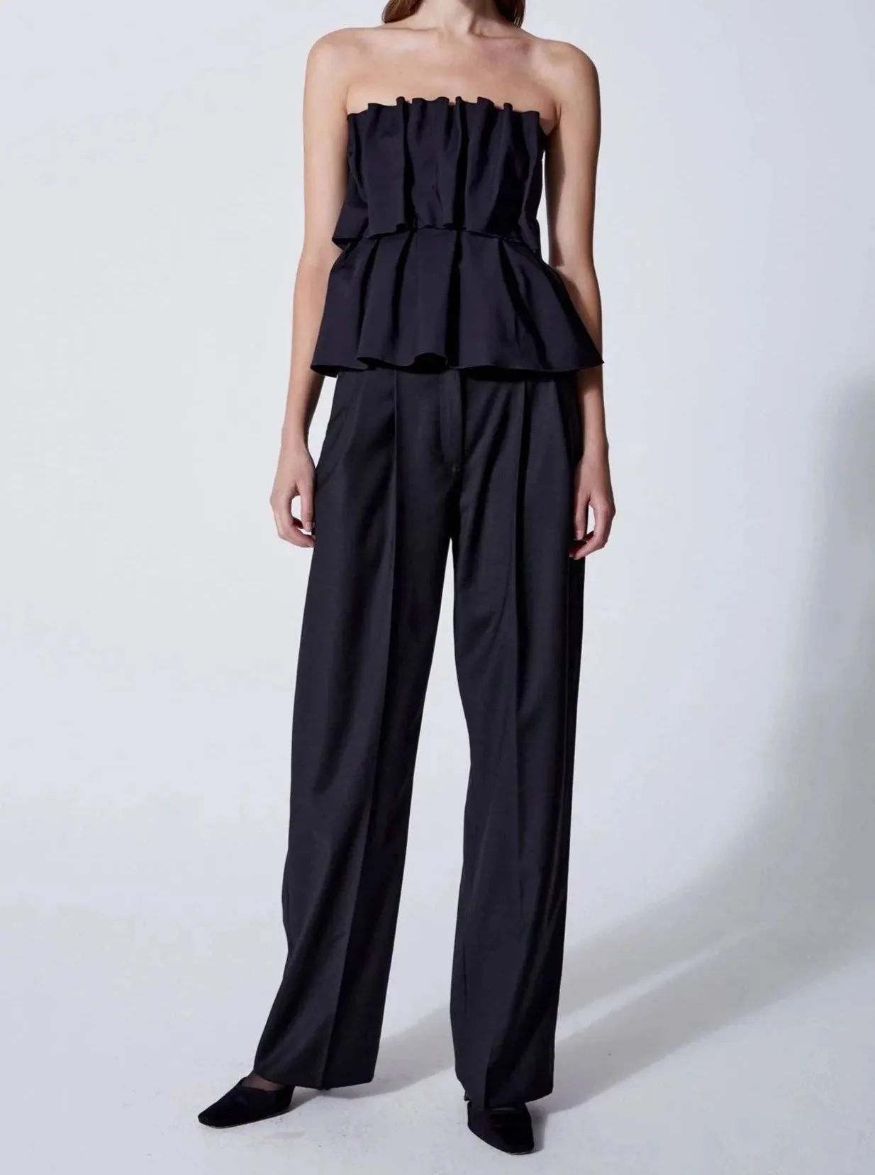 GRANADA SCULPTED TUBE TOP | BLACK