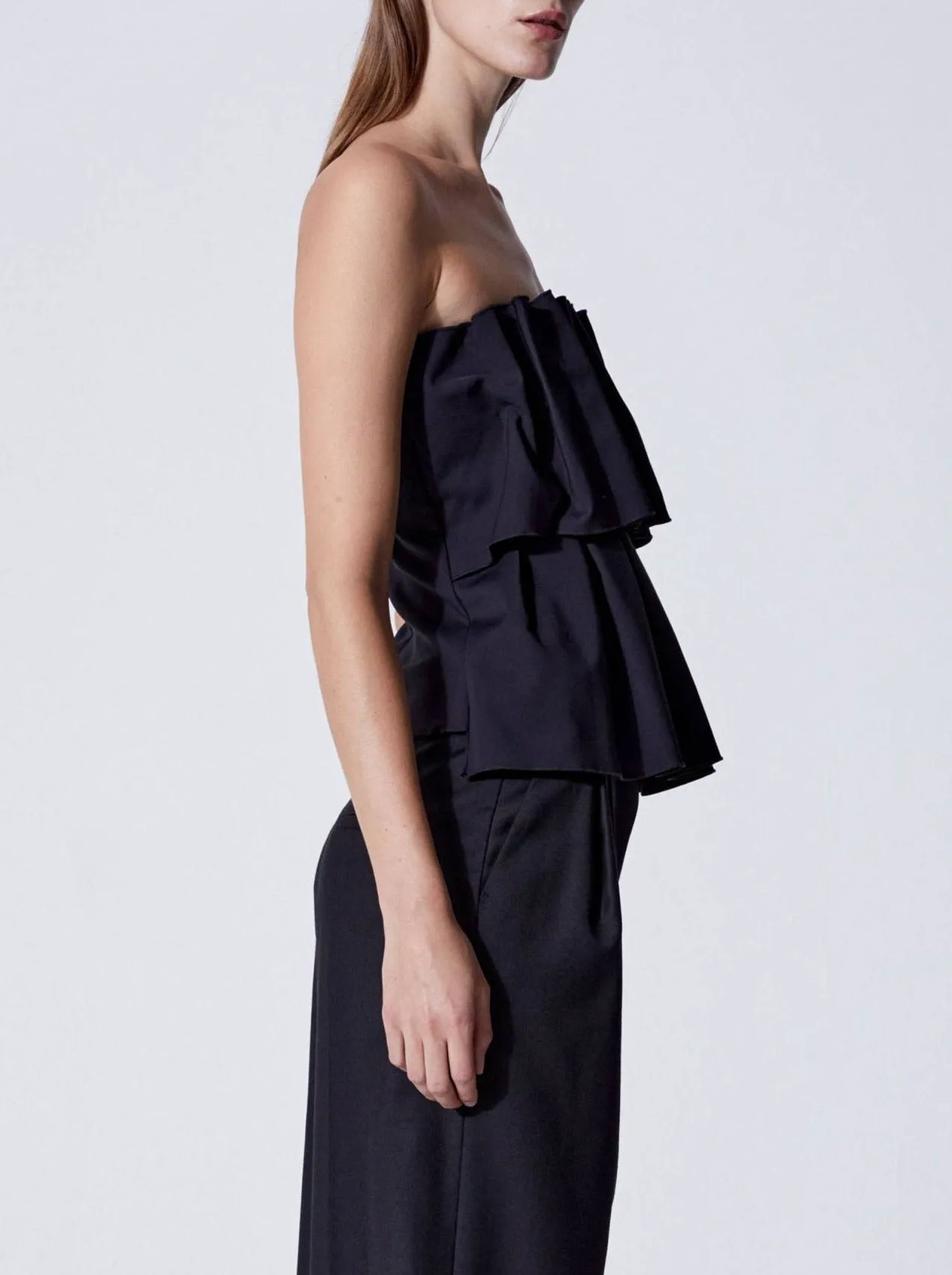 GRANADA SCULPTED TUBE TOP | BLACK