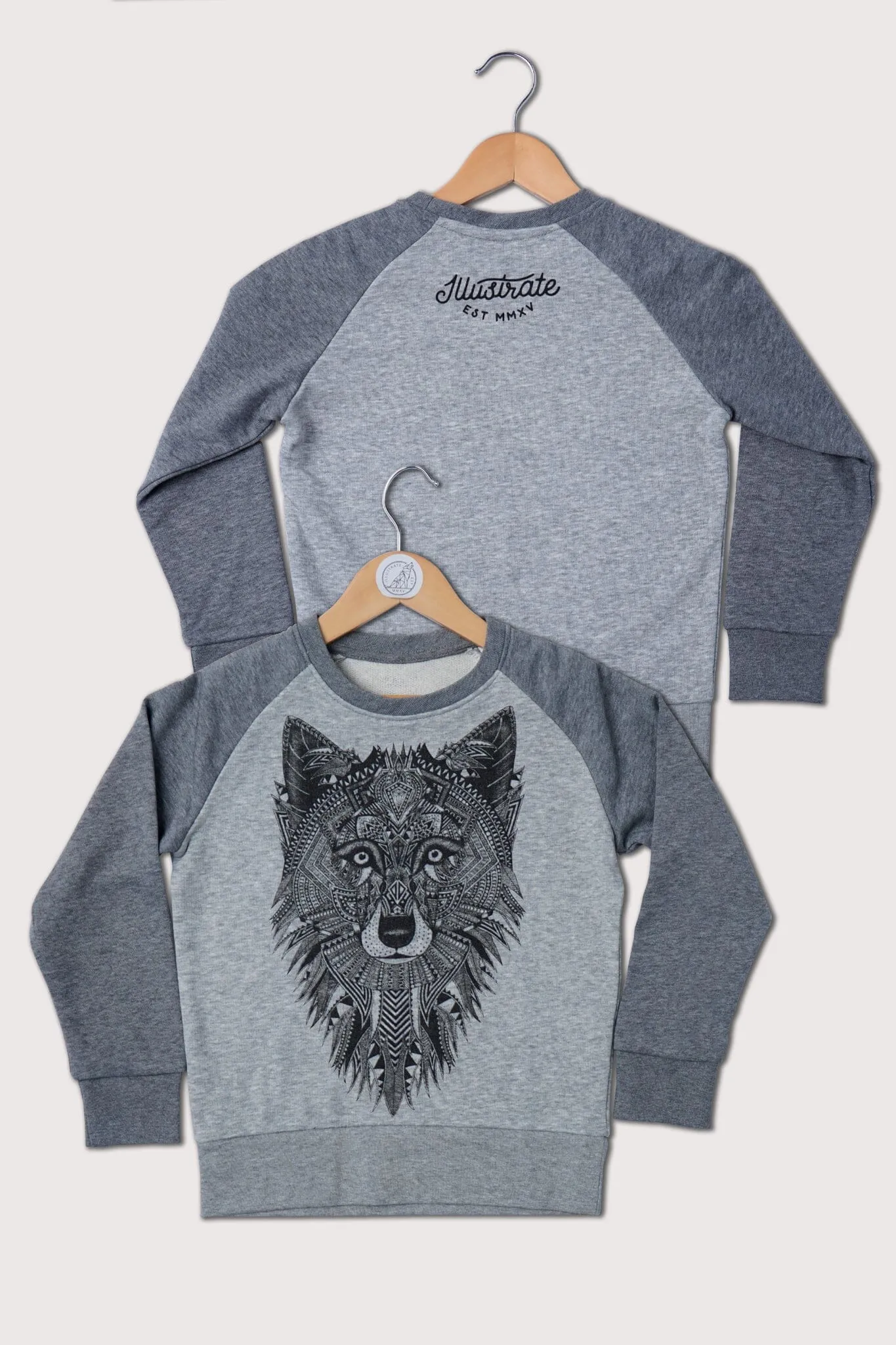 Grey Wolf Raglan Kids Sweat