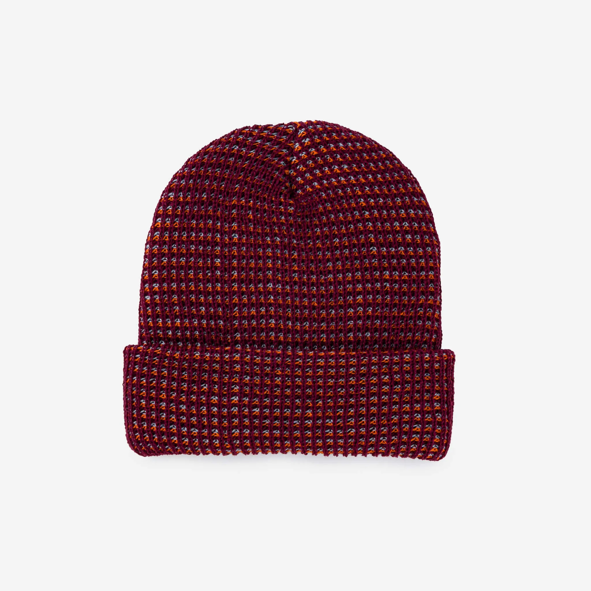 Grid Knit Beanie - Lime Pink