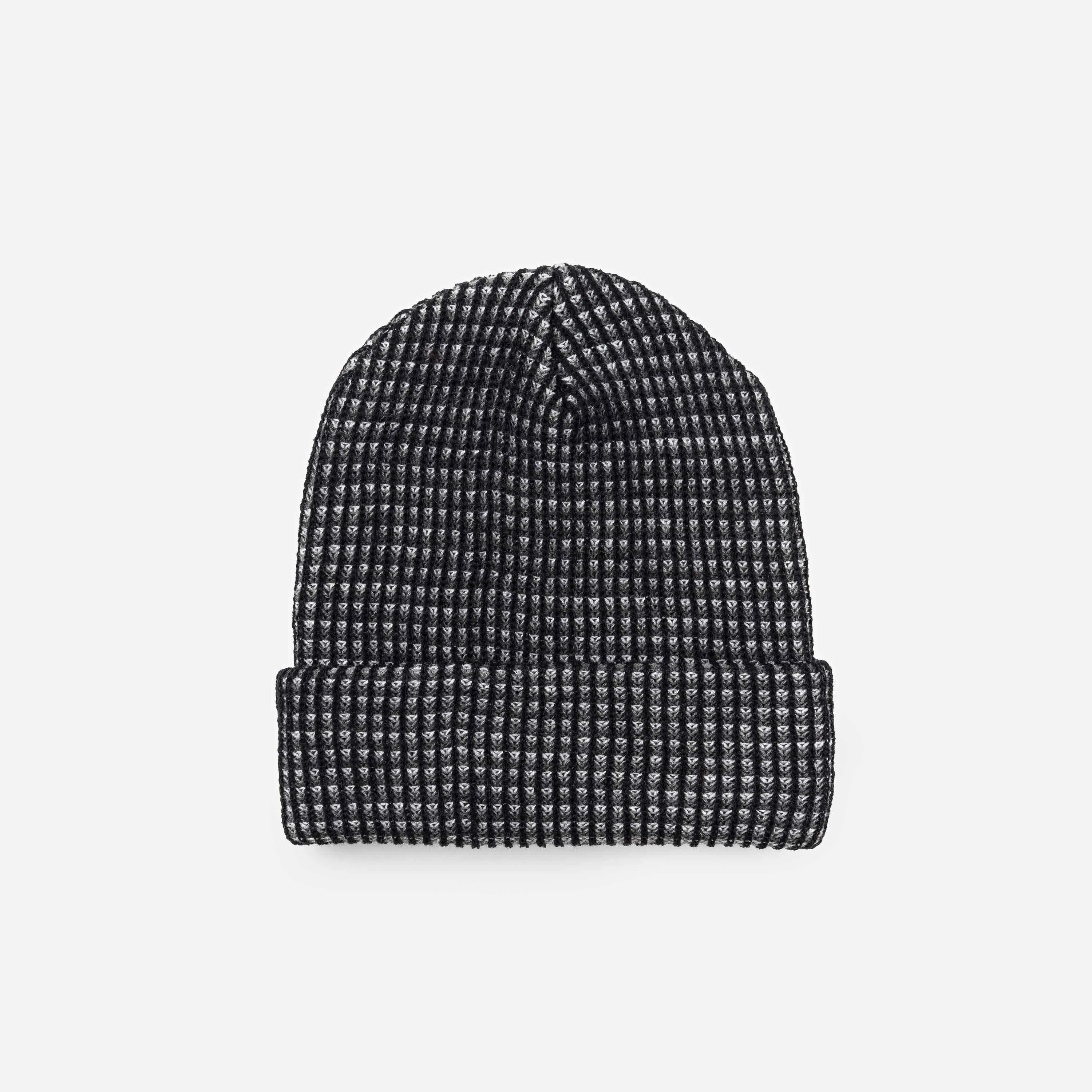 Grid Knit Beanie - Lime Pink