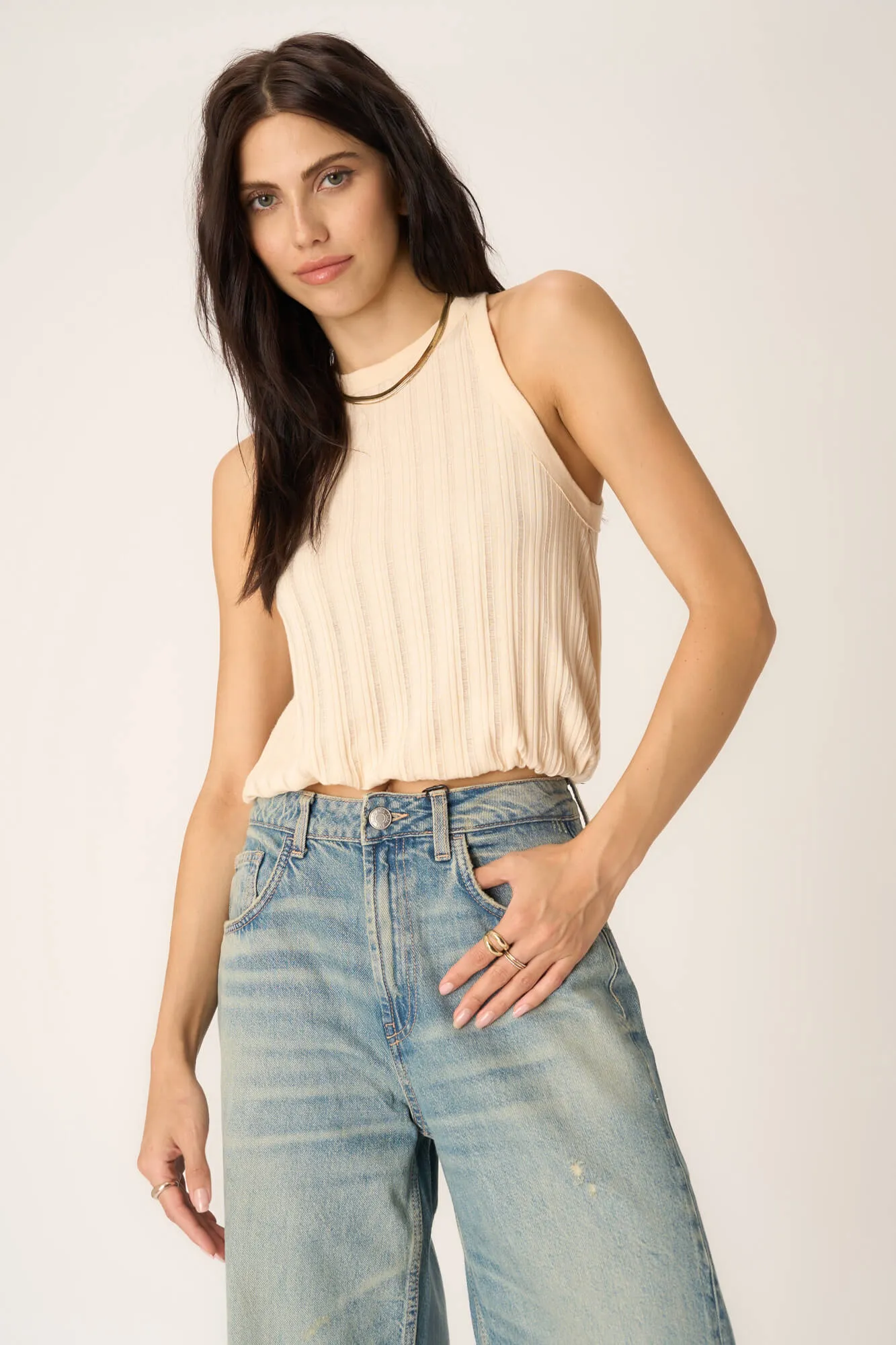 Groovy Textured Bubble Tank - Chalk