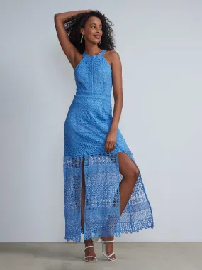 Halter Neck Crochet Maxi Dress