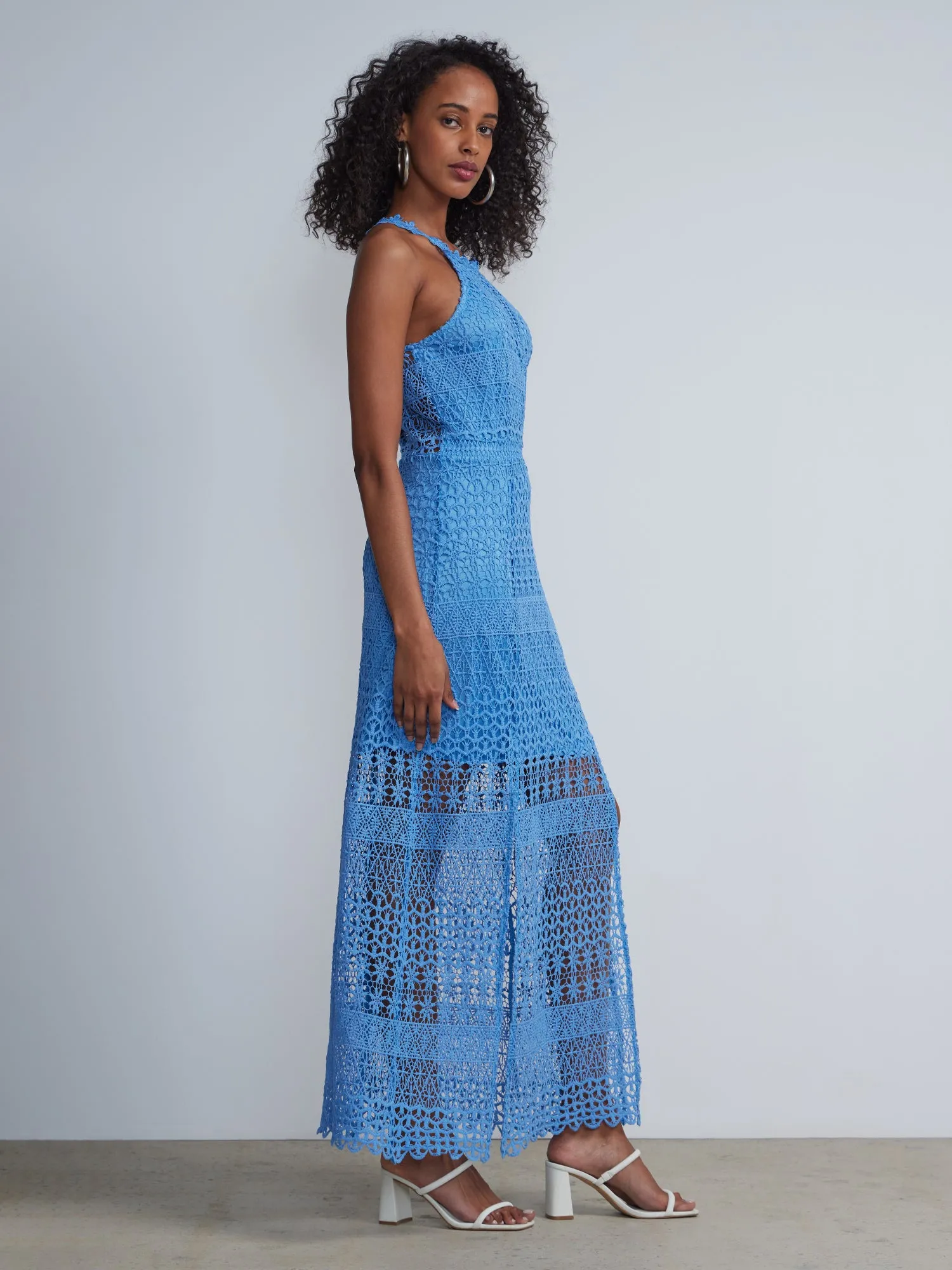 Halter Neck Crochet Maxi Dress