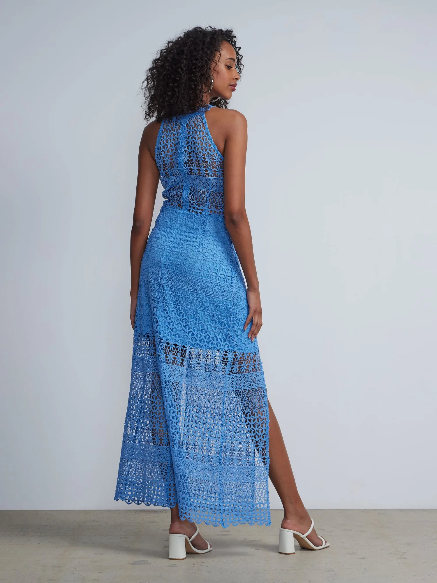 Halter Neck Crochet Maxi Dress