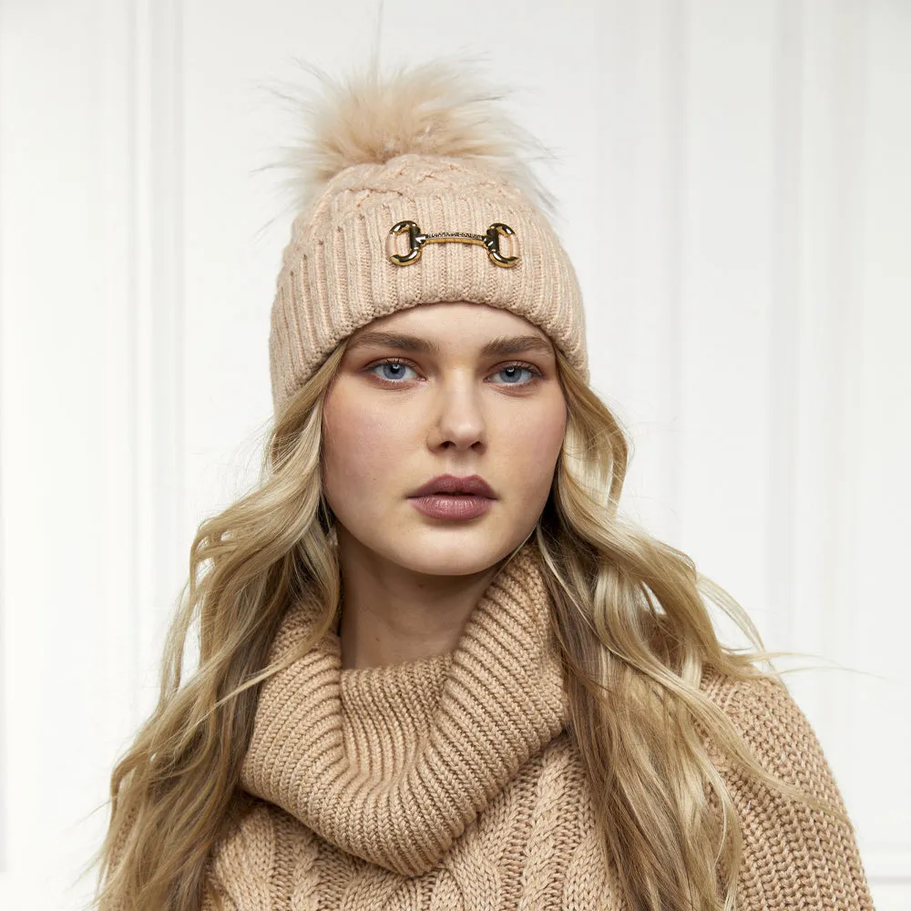 Holland Cooper Ladies Horsebit Bobble Hat