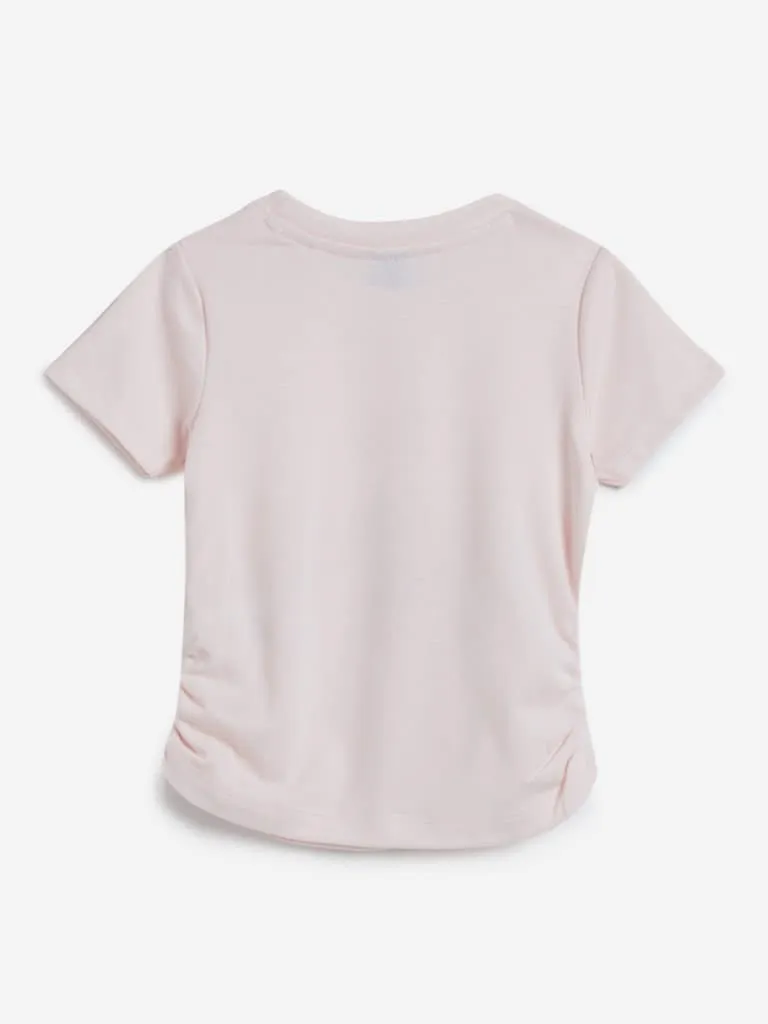 HOP Kids Light Pink Tasseled T-Shirt