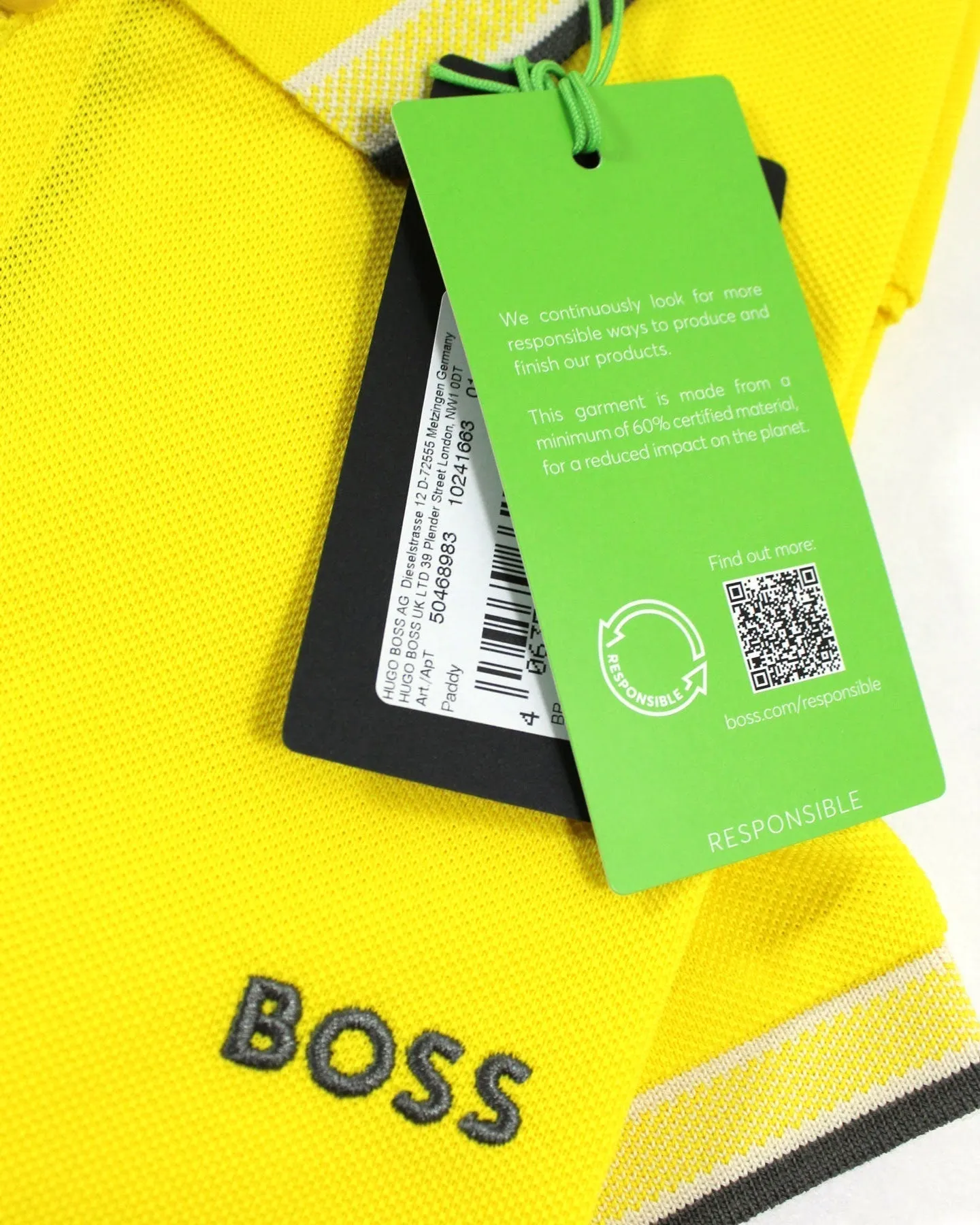 Hugo Boss Cotton Polo Shirt Regular Fit Yellow XL