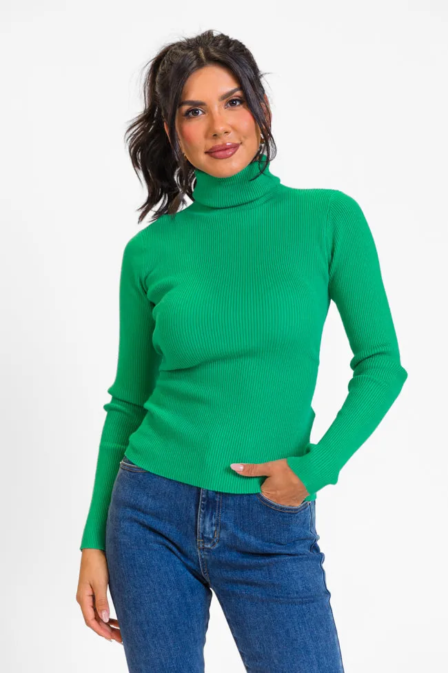 I Remember Everything Green Tie Back Turtleneck Sweater FINAL SALE