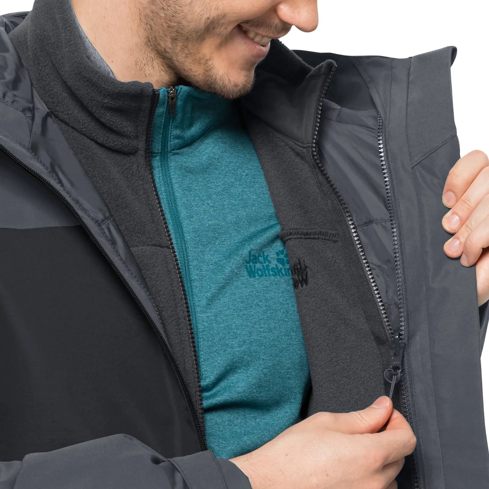 Jack Wolfskin Mens Taubenburg 3in1 Waterproof Insulated Jacket
