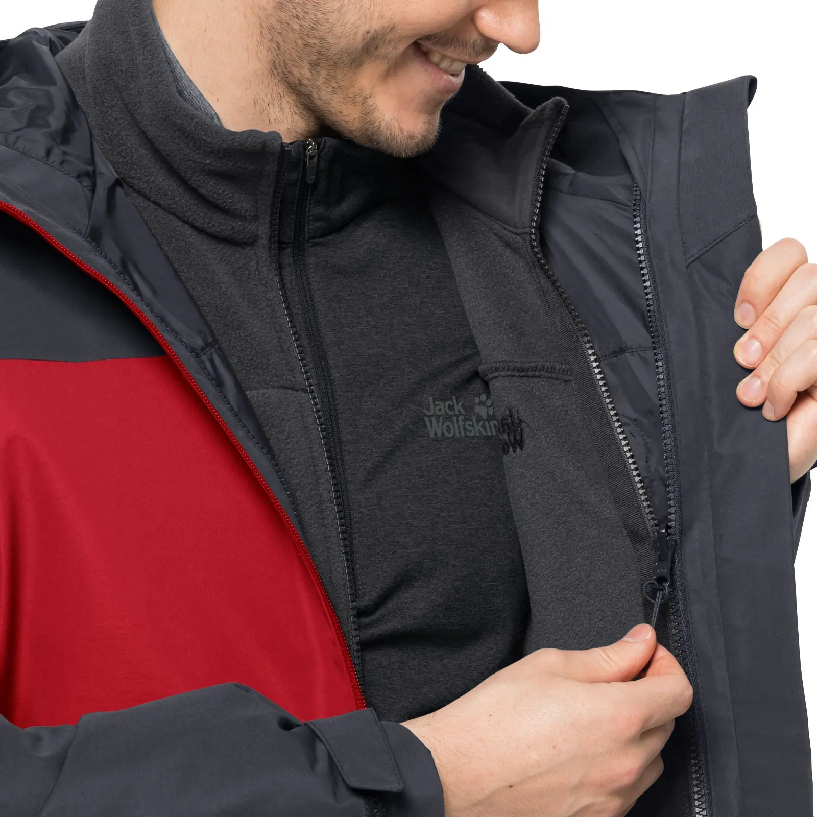 Jack Wolfskin Mens Taubenburg 3in1 Waterproof Insulated Jacket