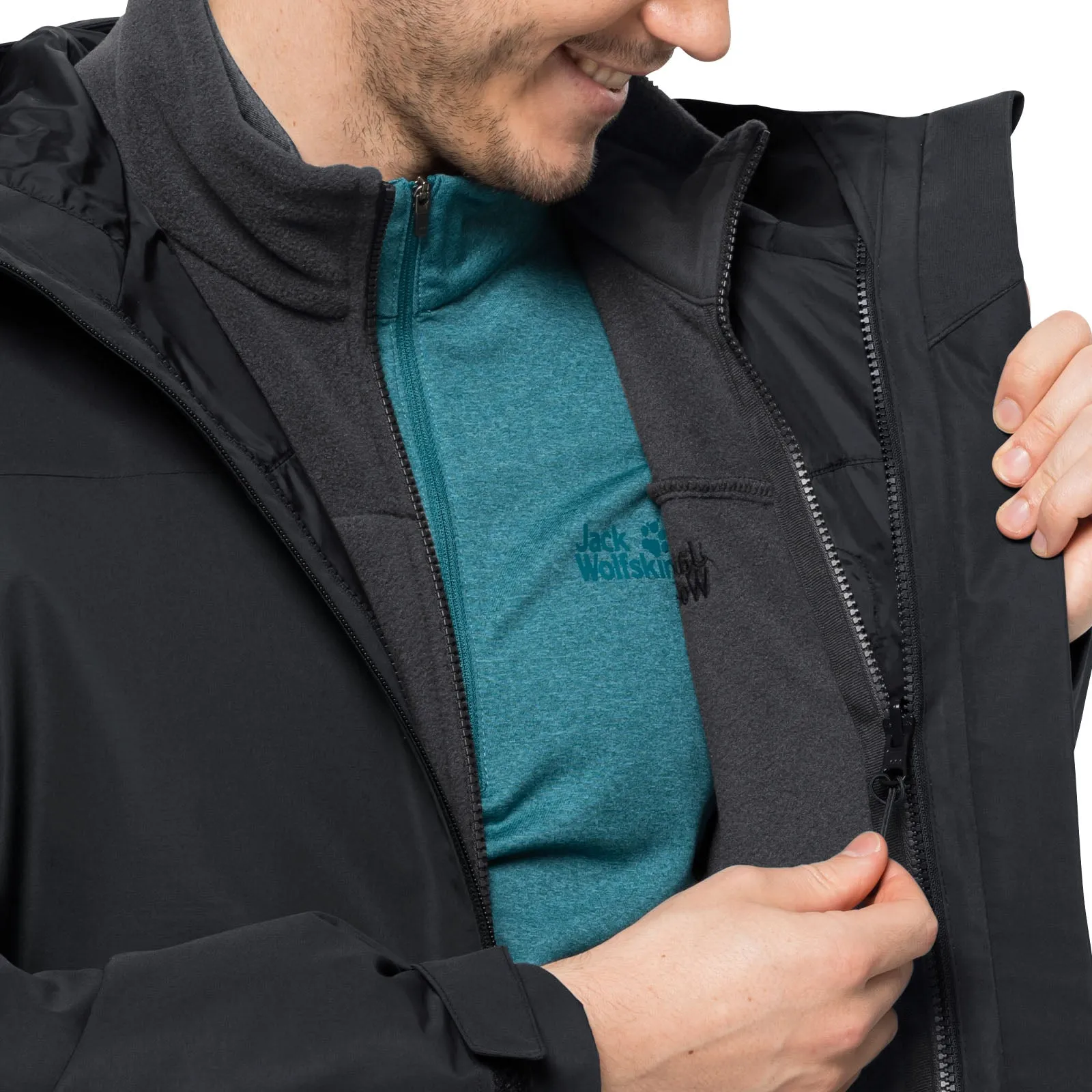 Jack Wolfskin Mens Taubenburg 3in1 Waterproof Insulated Jacket