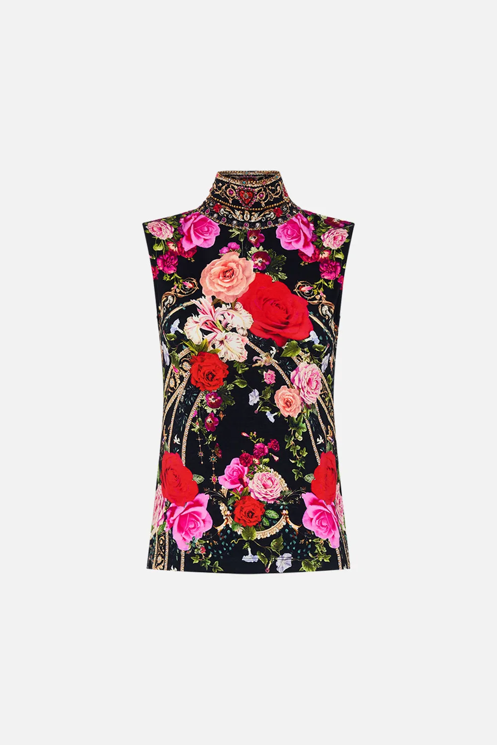 JERSEY SLEEVELESS TURTLENECK RESERVATION FOR LOVE