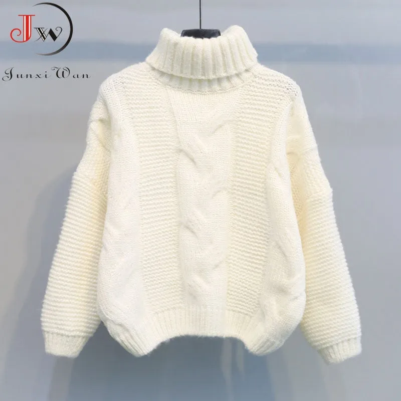 Joskaa Christmas Gift Fashion Knitted Sweater Women 2024 Autumn Winter Long Sleeve Turtleneck Short Pullovers Knitwear Jumper Pull Femme