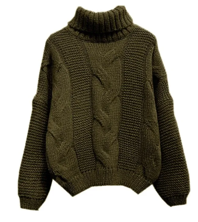 Joskaa Christmas Gift Fashion Knitted Sweater Women 2024 Autumn Winter Long Sleeve Turtleneck Short Pullovers Knitwear Jumper Pull Femme