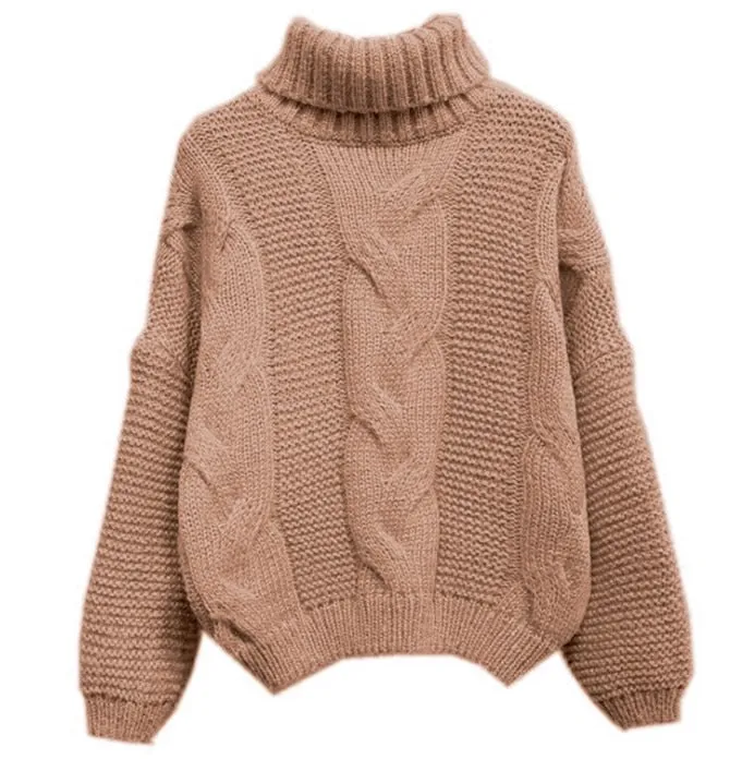 Joskaa Christmas Gift Fashion Knitted Sweater Women 2024 Autumn Winter Long Sleeve Turtleneck Short Pullovers Knitwear Jumper Pull Femme