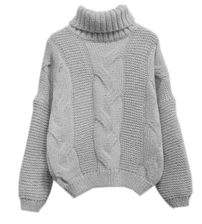 Joskaa Christmas Gift Fashion Knitted Sweater Women 2024 Autumn Winter Long Sleeve Turtleneck Short Pullovers Knitwear Jumper Pull Femme