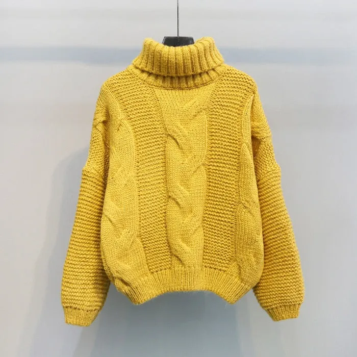 Joskaa Christmas Gift Fashion Knitted Sweater Women 2024 Autumn Winter Long Sleeve Turtleneck Short Pullovers Knitwear Jumper Pull Femme
