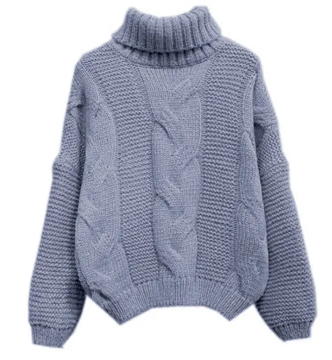 Joskaa Christmas Gift Fashion Knitted Sweater Women 2024 Autumn Winter Long Sleeve Turtleneck Short Pullovers Knitwear Jumper Pull Femme