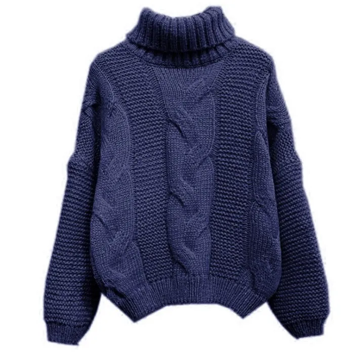 Joskaa Christmas Gift Fashion Knitted Sweater Women 2024 Autumn Winter Long Sleeve Turtleneck Short Pullovers Knitwear Jumper Pull Femme