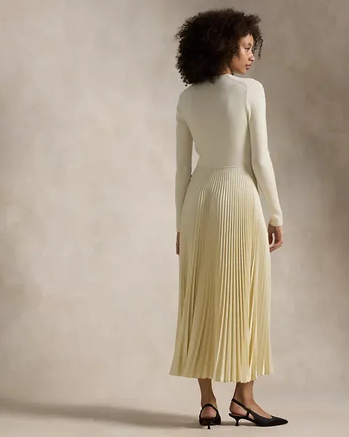 Jumper-Bodice Long-Sleeve Dress