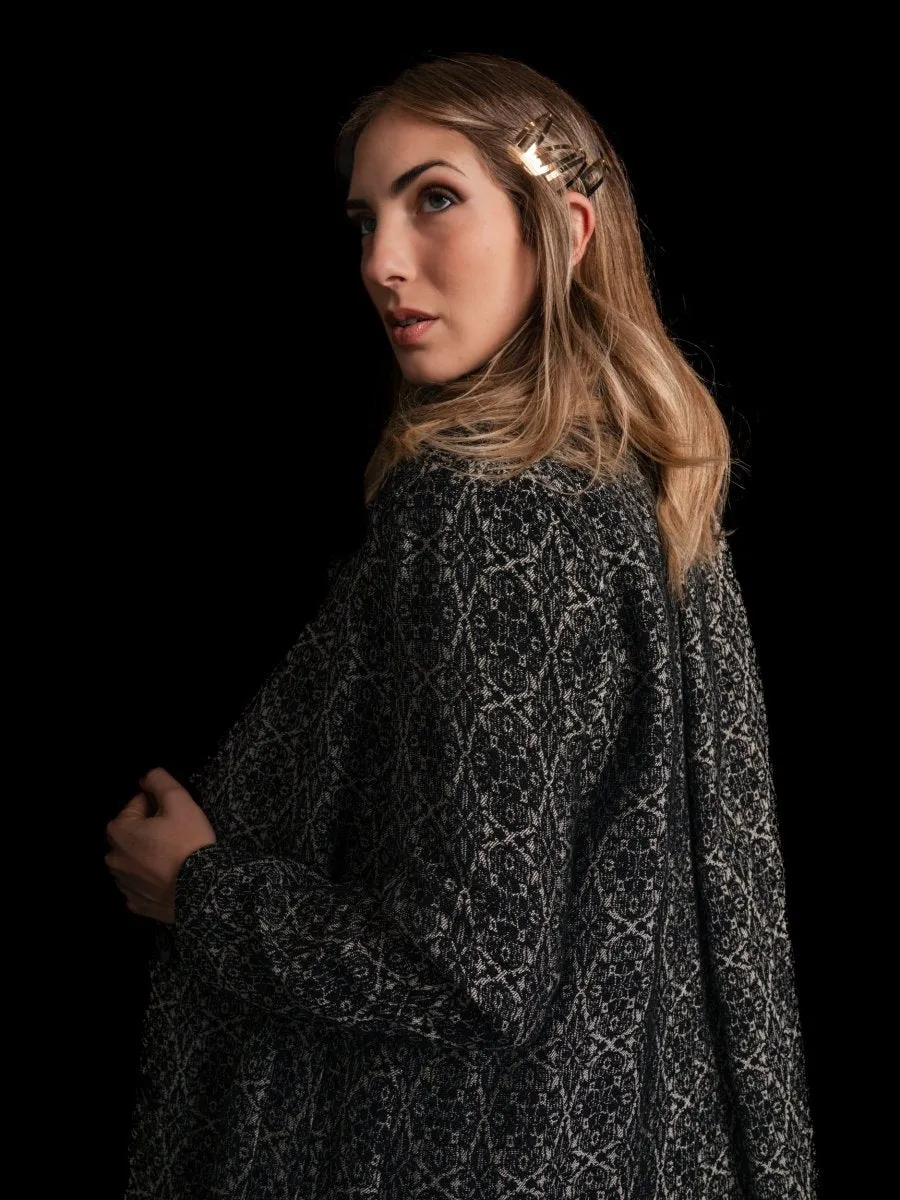 Kaleidoscope Print Button Up Overcoat