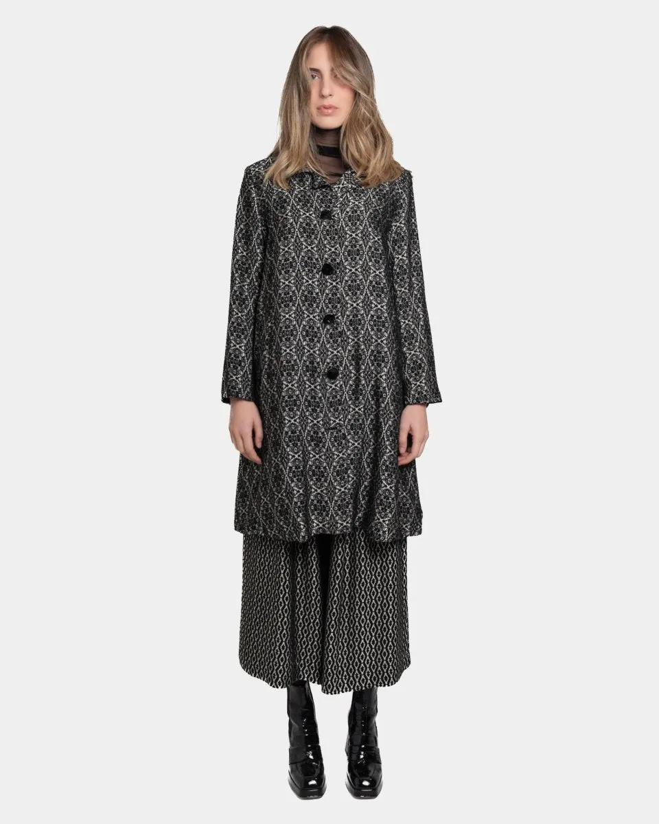 Kaleidoscope Print Button Up Overcoat