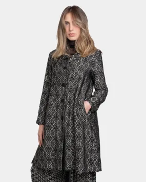 Kaleidoscope Print Button Up Overcoat