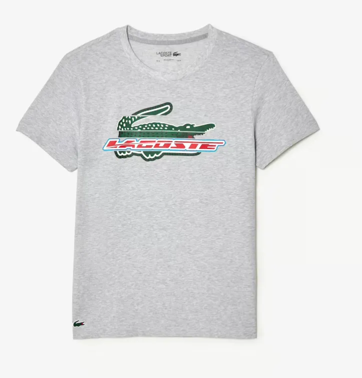 LACOSTE REGULAR FIT  CROC LOGO  CREW NECK T-SHIRT Men’s-GREY CHINE-CCA