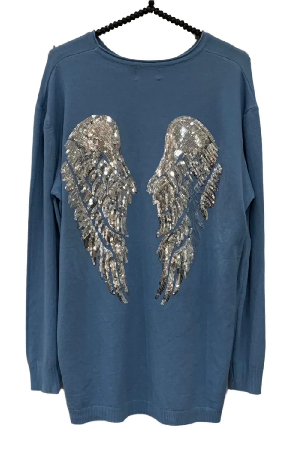 Limited Edition Angels Batwing Jumper In White Made In Italy By Feathers Of Italy