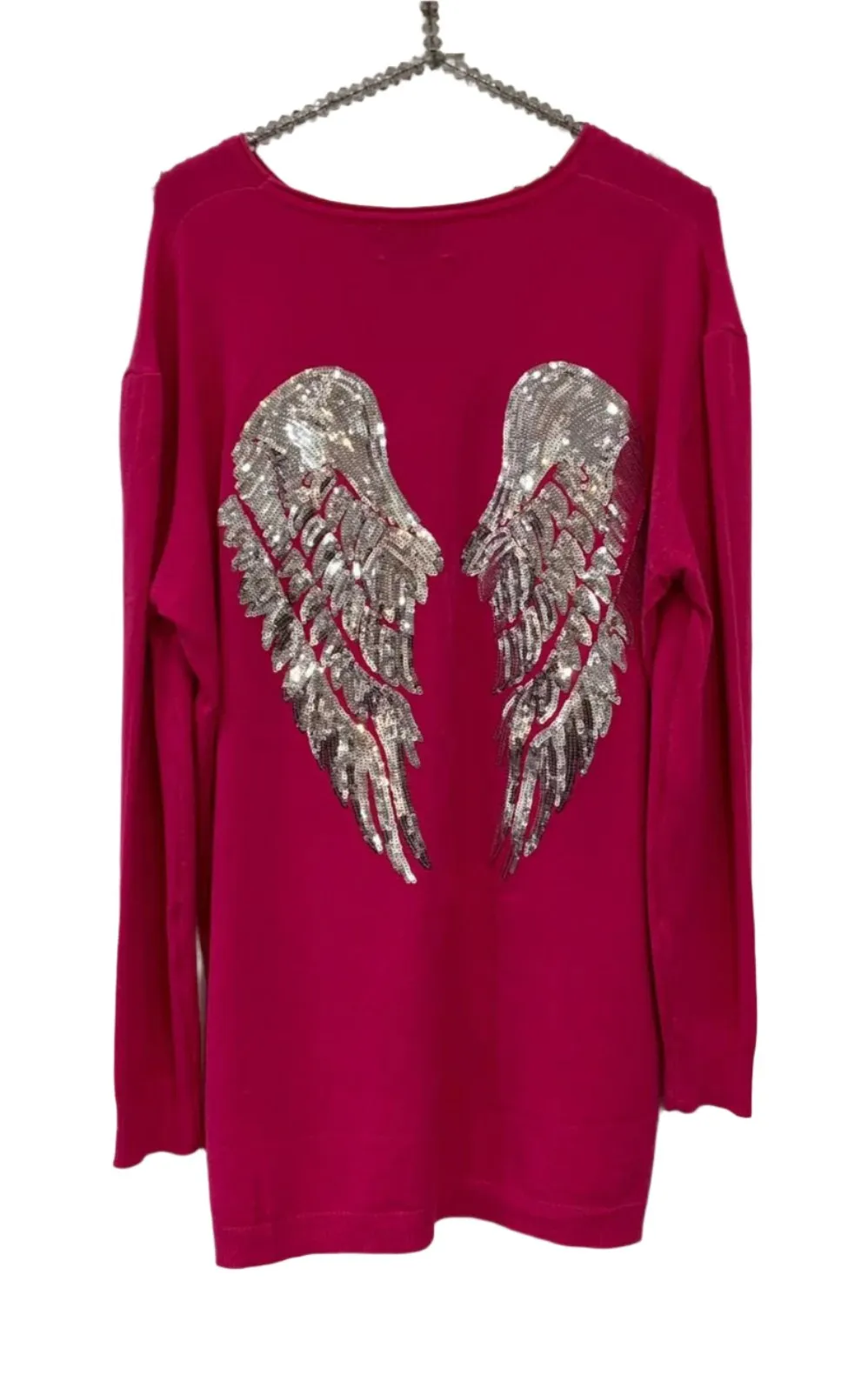 Limited Edition Angels Batwing Jumper In White Made In Italy By Feathers Of Italy